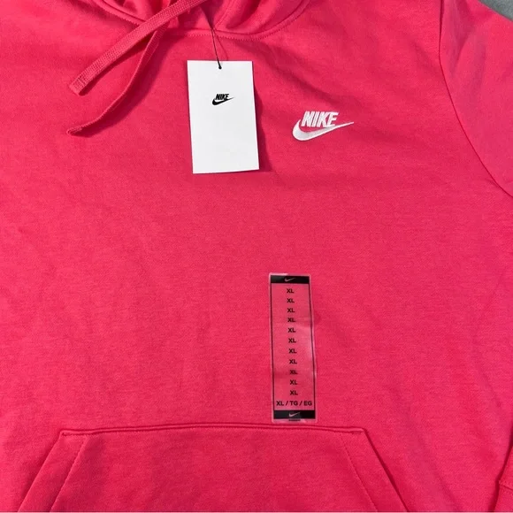 Nike Women’s Hoodie NWT XL Pink/Red Hooded Pullover 26” Length $65 Retail - Picture 3 of 8